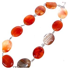 Vintage Carnelian agate and .925 silver necklace